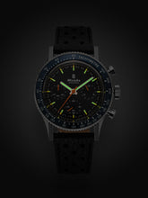 Load image into Gallery viewer, Nivada Grenchen CHRONOKING MECAQUARTZ - INTER.BEZEL Tachymeter on Black Leather