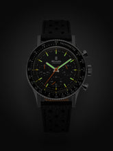 Load image into Gallery viewer, Nivada Grenchen CHRONOKING MECAQUARTZ - INTER.BEZEL Tachymeter on Black Leather