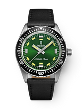 Load image into Gallery viewer, Nivada Antarctic Diver Green No Date Limited Edition 150 pieces with Black Leather Strap