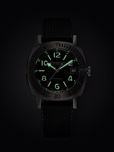 Nivada Grenchen Depthmaster  Numerals Date - Green on Tropical Strap