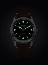 Load image into Gallery viewer, Nivada Grenchen Super Antarctic - Yellow on Brown Leather White Stitches