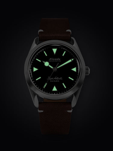 Nivada Grenchen Super Antarctic - Yellow on Brown Leather White Stitches