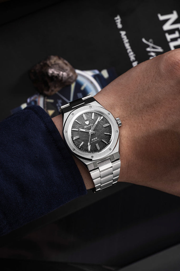 Nivada Grenchen F77 Stainless Steel METEORITE LIMITED EDITION