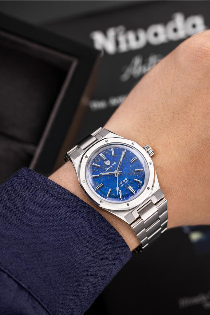Nivada Grenchen F77 Stainless Steel Lapis Lazuli