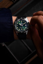 Load image into Gallery viewer, Nivada Antarctic Diver Green No Date Limited Edition 150 pieces with Black Leather Strap