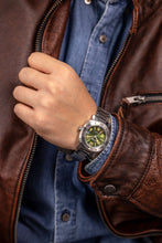 Load image into Gallery viewer, Nivada Grenchen Depthmaster  Numerals Date - Green on Tropical Strap