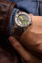 Load image into Gallery viewer, Nivada Grenchen Depthmaster  Numerals Date - Green on Tropical Strap