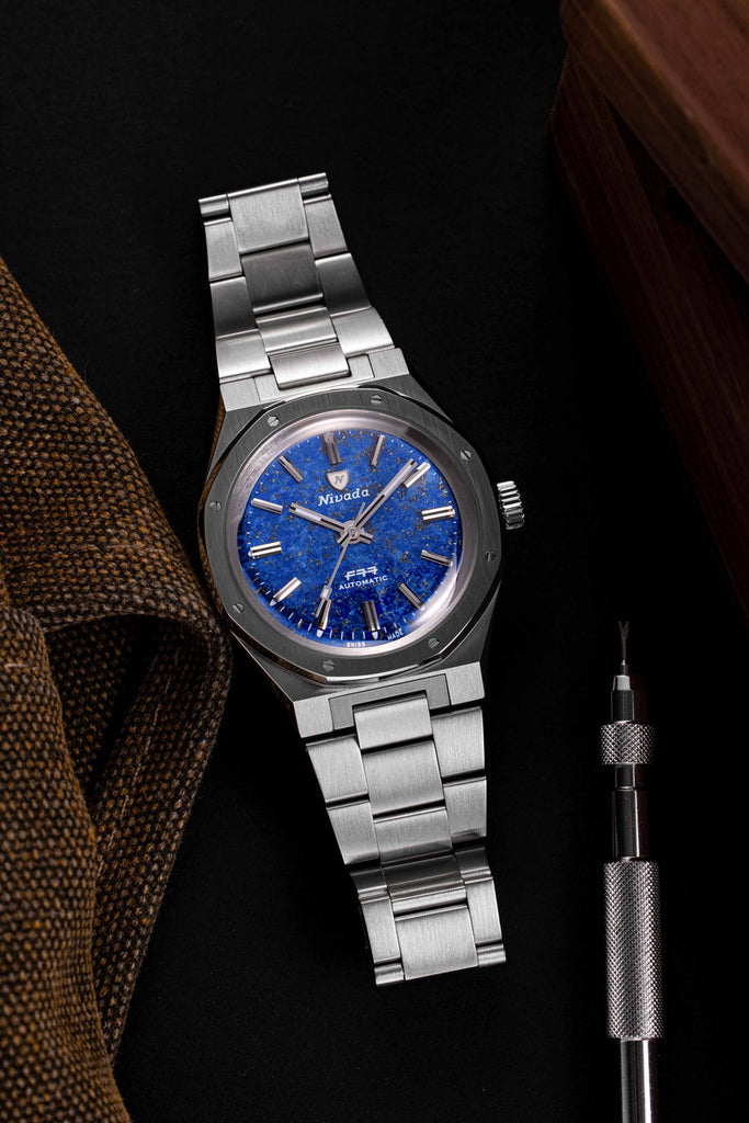 Nivada Grenchen F77 Stainless Steel Lapis Lazuli