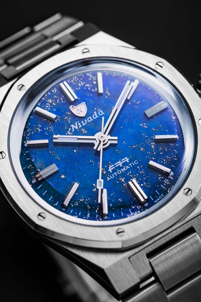 Nivada Grenchen F77 Stainless Steel Lapis Lazuli