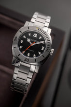 Load image into Gallery viewer, Nivada Grenchen Depthmaster White Pacman on Brown Leather Strap White Stitching