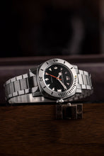 Load image into Gallery viewer, Nivada Grenchen Depthmaster White Pacman on Brown Leather Strap White Stitching