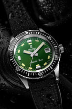 Load image into Gallery viewer, Nivada Antarctic Diver Green No Date Limited Edition 150 pieces with Black Leather Strap