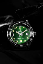 Load image into Gallery viewer, Nivada Antarctic Diver Green No Date Limited Edition 150 pieces with Black Leather Strap