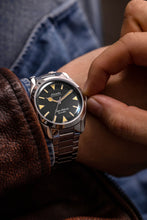 Load image into Gallery viewer, Nivada Grenchen Super Antarctic - Yellow on Brown Leather White Stitches