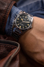 Load image into Gallery viewer, Nivada Grenchen Super Antarctic - Yellow on Brown Leather White Stitches
