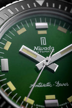 Load image into Gallery viewer, Nivada Antarctic Diver Green No Date Limited Edition 150 pieces with Black Leather Strap