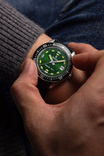 Load image into Gallery viewer, Nivada Antarctic Diver Green No Date Limited Edition 150 pieces with Black Leather Strap