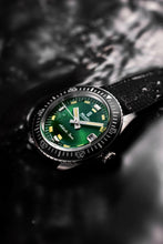 Load image into Gallery viewer, Nivada Antarctic Diver Green No Date Limited Edition 150 pieces with Black Leather Strap