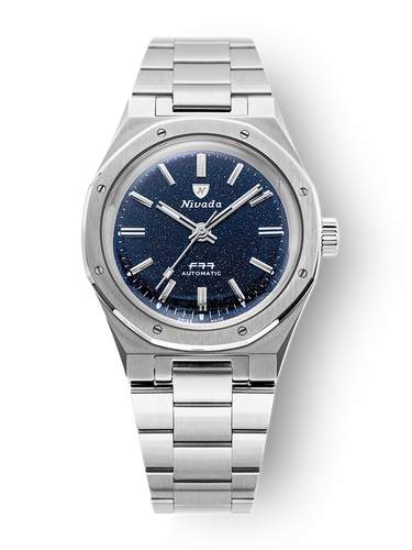 Nivada Grenchen F77 Stainless Steel Dark Blue Aventurine