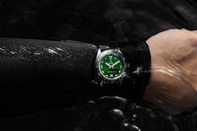 Load image into Gallery viewer, Nivada Antarctic Diver Green No Date Limited Edition 150 pieces with Black Leather Strap