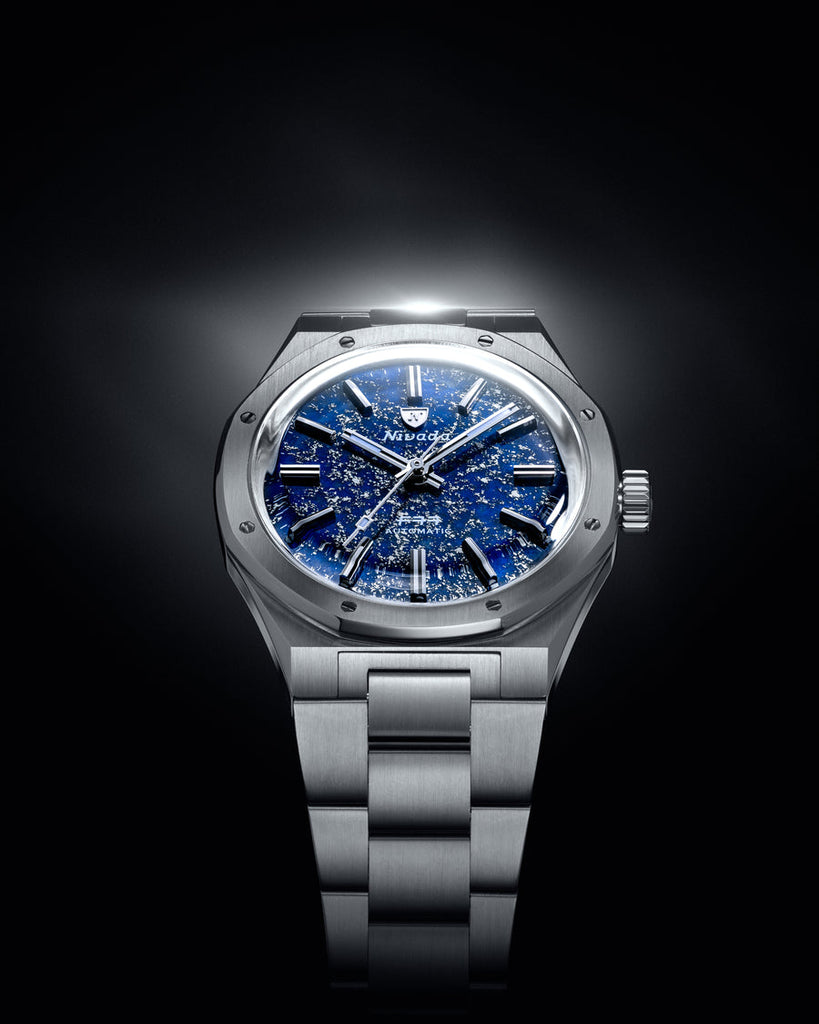 Nivada Grenchen F77 Stainless Steel Lapis Lazuli