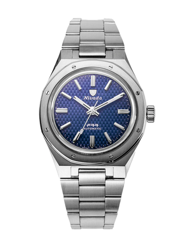 Nivada Grenchen F77 Blue No Date on Bracelet