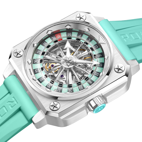 ROULETTE MASTER II SKELETON AUTOMATIC ROBIN EGG BLUE
