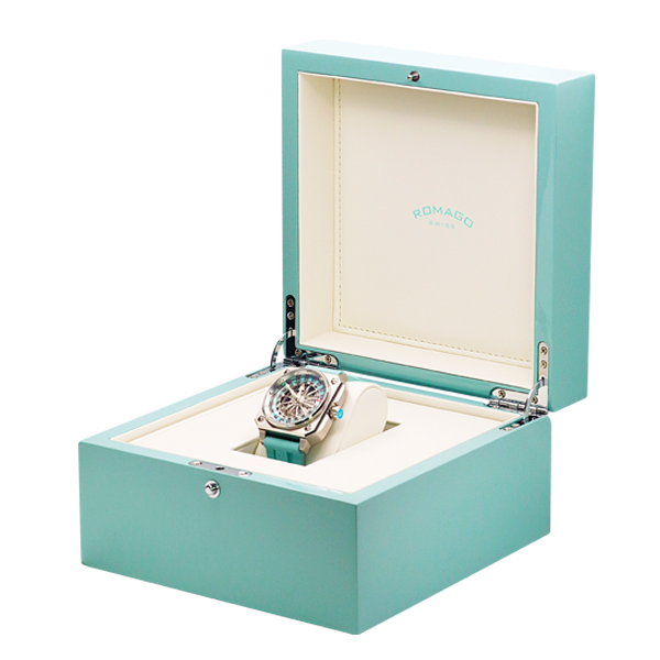 ROULETTE MASTER II SKELETON AUTOMATIC ROBIN EGG BLUE