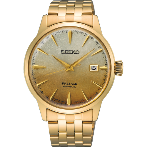 SEIKO Presage Cocktail Time Automatic Watch  Gold - Ombre Yellow PVD SRPK46J