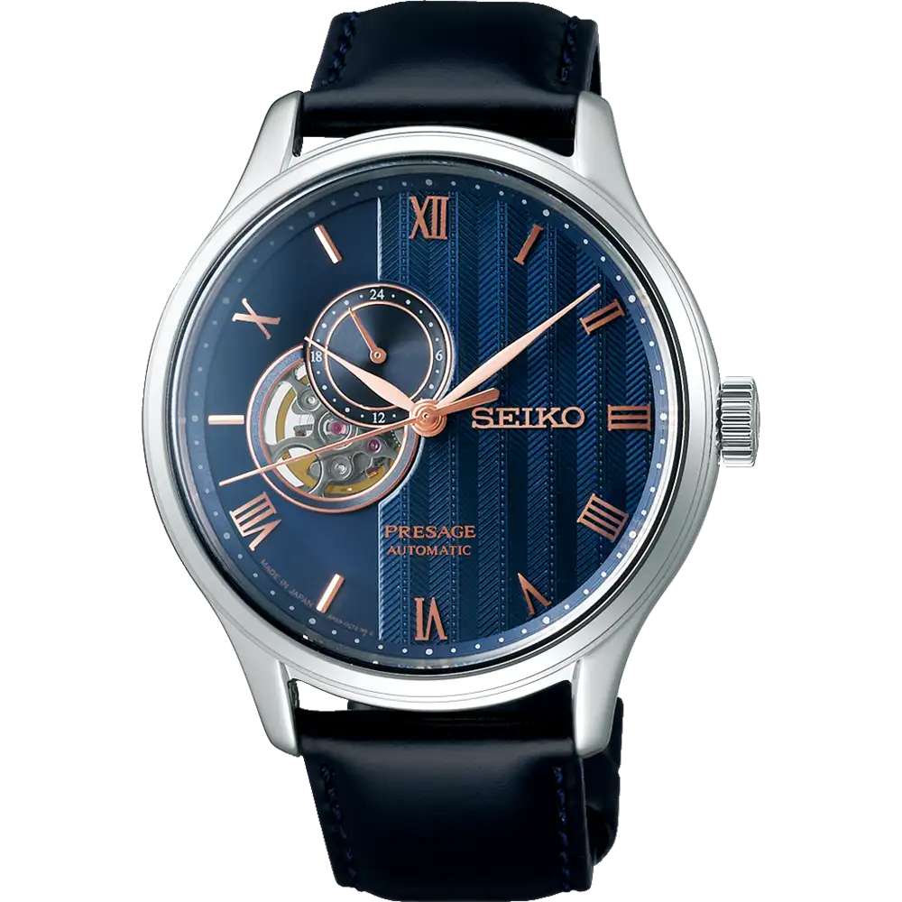 SEIKO Presage Japanese Garden Open Heart Automatic Watch Blue SSA421J