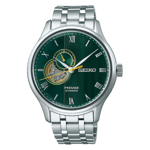 SEIKO Presage Japanese Garden Open Heart Automatic Watch Green SSA463J