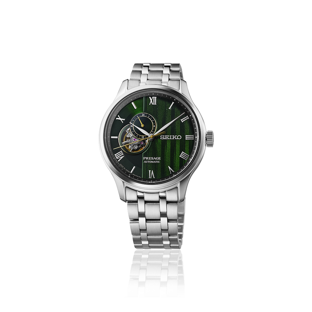SEIKO Presage Japanese Garden Open Heart Automatic Watch Green SSA463J
