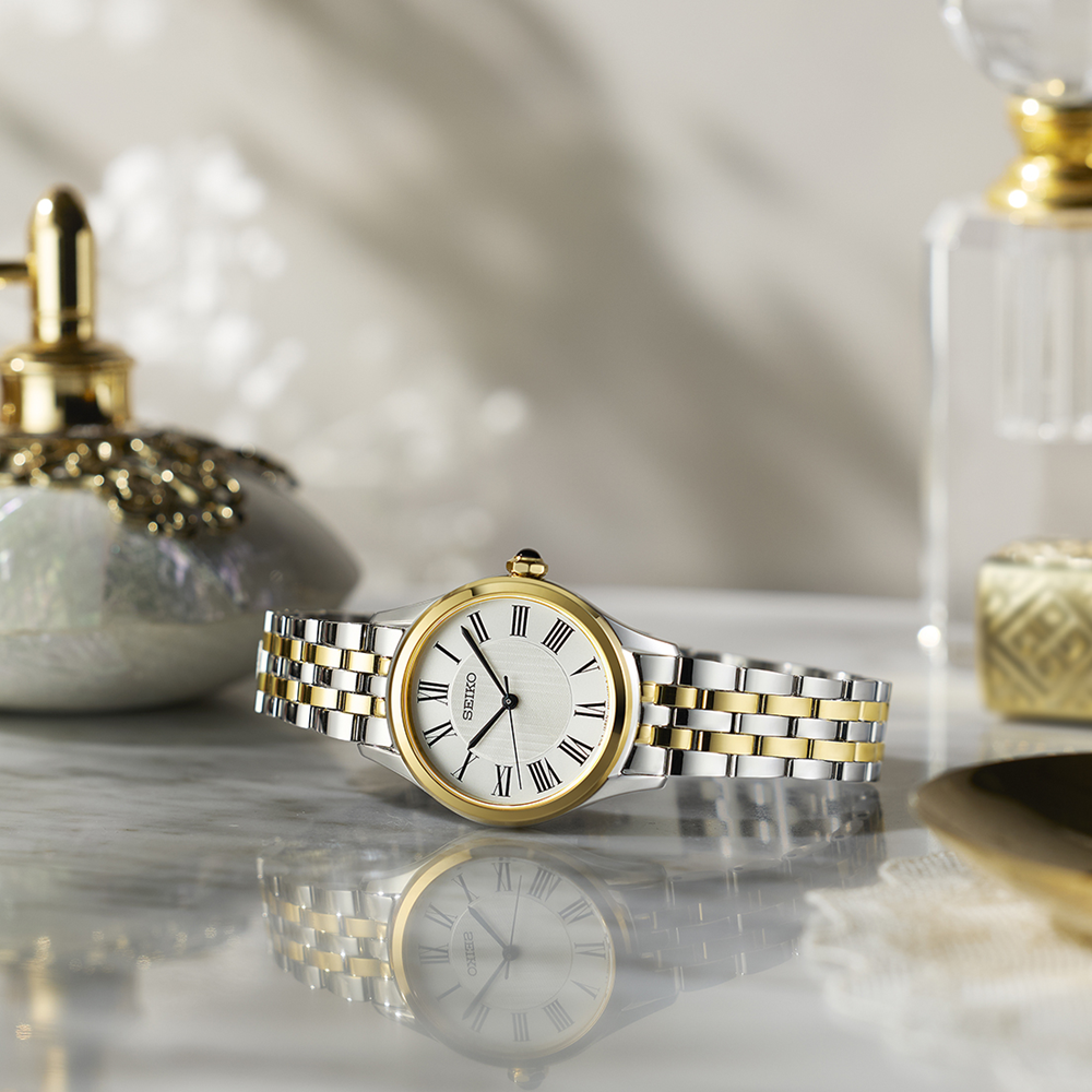 Seiko Discover More Quartz Analogue Watch 2 Tones YG SUR612