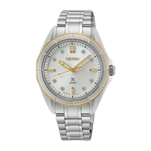 Load image into Gallery viewer, Seiko Prospex Sea Quartz Analogue Diamond Indices Watch 2 Tones bezel PVD SUR618