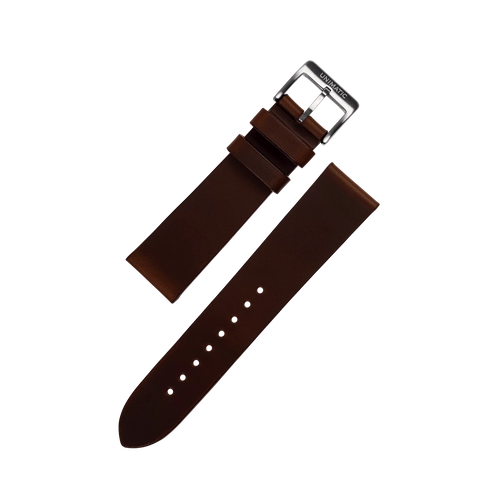 CALF LEATHER 2PCS STEEL STRAP DARK CHOCOLATE