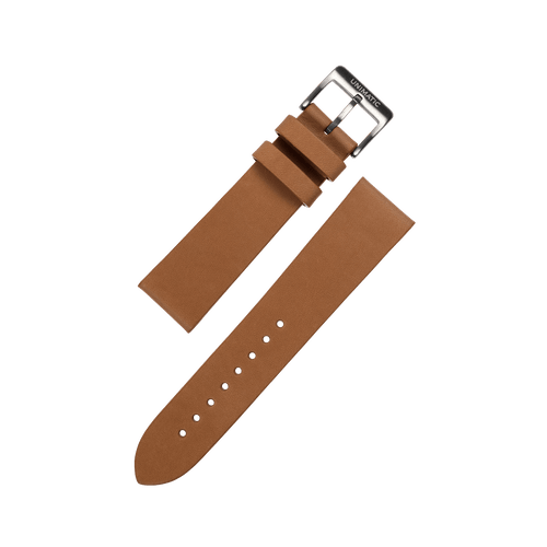 CALF LEATHER 2PCS STEEL STRAP CARAMEL CHOCOLATE