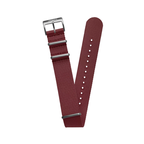 NYLON NATO STEEL STRAP BURGUNDY