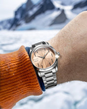 Load image into Gallery viewer, Nivada Grenchen Antarctic Spider Salmon With Date on Beads of Rice Bracelet