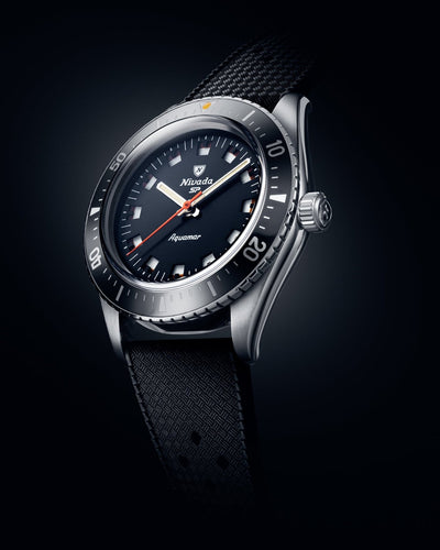 Nivada Antarctic Diver Aquamar Black on Beads of Rice Bracelet