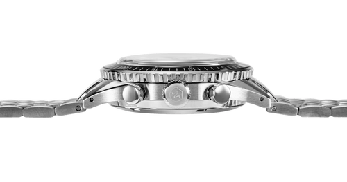 Nivada Grenchen Chronomaster Broad Arrow - Manual Black on Black Leather Strap