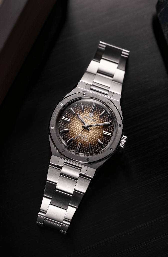Nivada Grenchen F77 Brown Smoked No Date on Bracelet