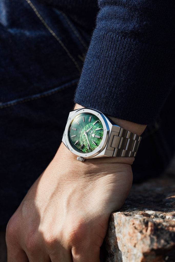 Nivada Grenchen F77 Stainless Steel Green Aventurine MK2 - 38mm