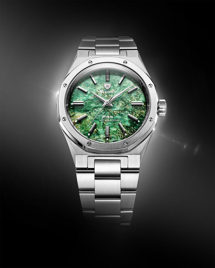 Nivada Grenchen F77 Stainless Steel Green Aventurine MK2 - 38mm
