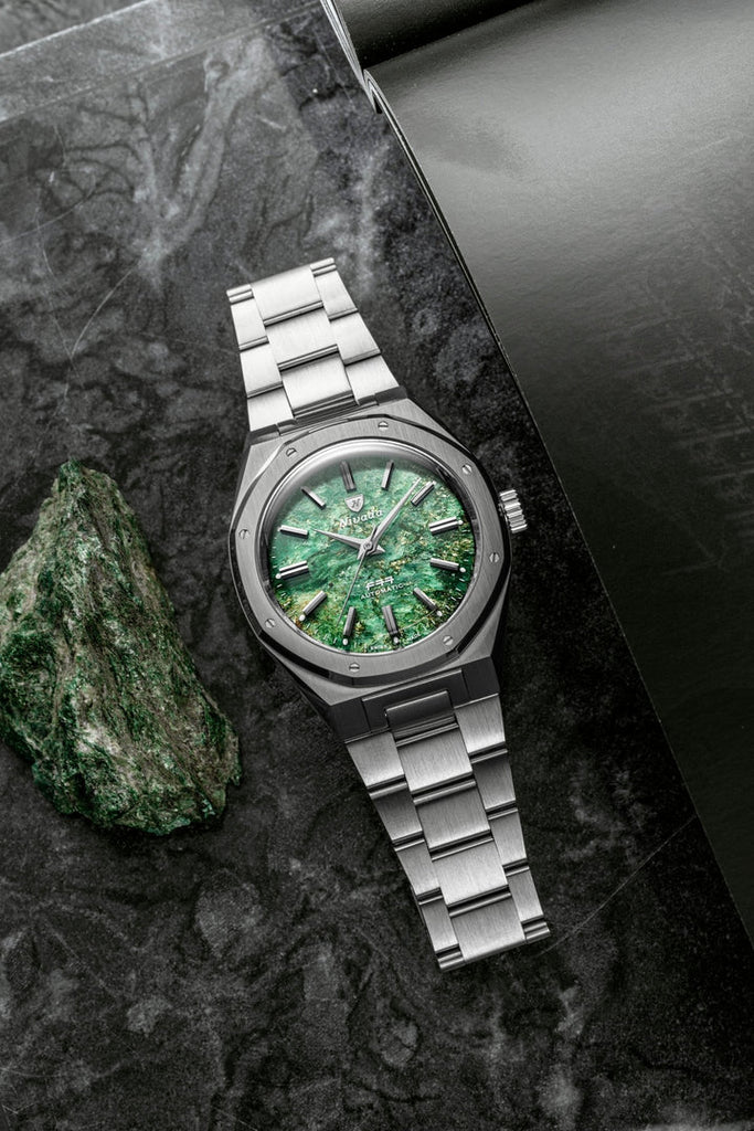 Nivada Grenchen F77 Stainless Steel Green Aventurine MK2 - 38mm