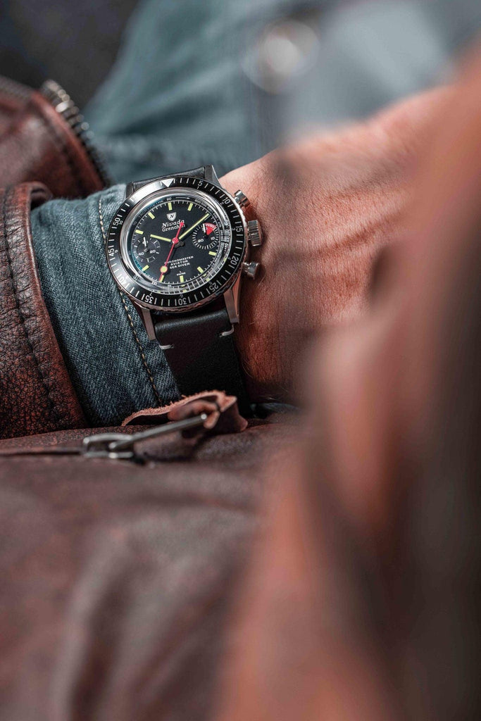 Nivada Grenchen Chronomaster Lollipop - Manual on Black Tropic Strap