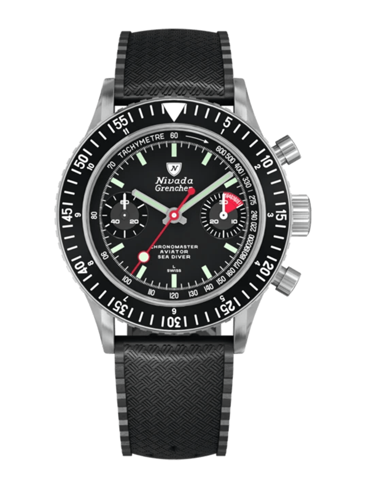 Nivada Grenchen Chronomaster Lollipop - Manual on Black Tropic Strap
