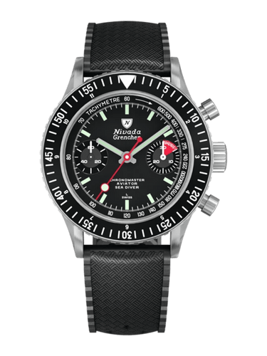 Nivada Grenchen Chronomaster Lollipop - Manual on Black Tropic Strap