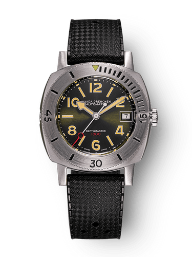 Nivada Grenchen Depthmaster  Numerals Date - Green on Tropical Strap