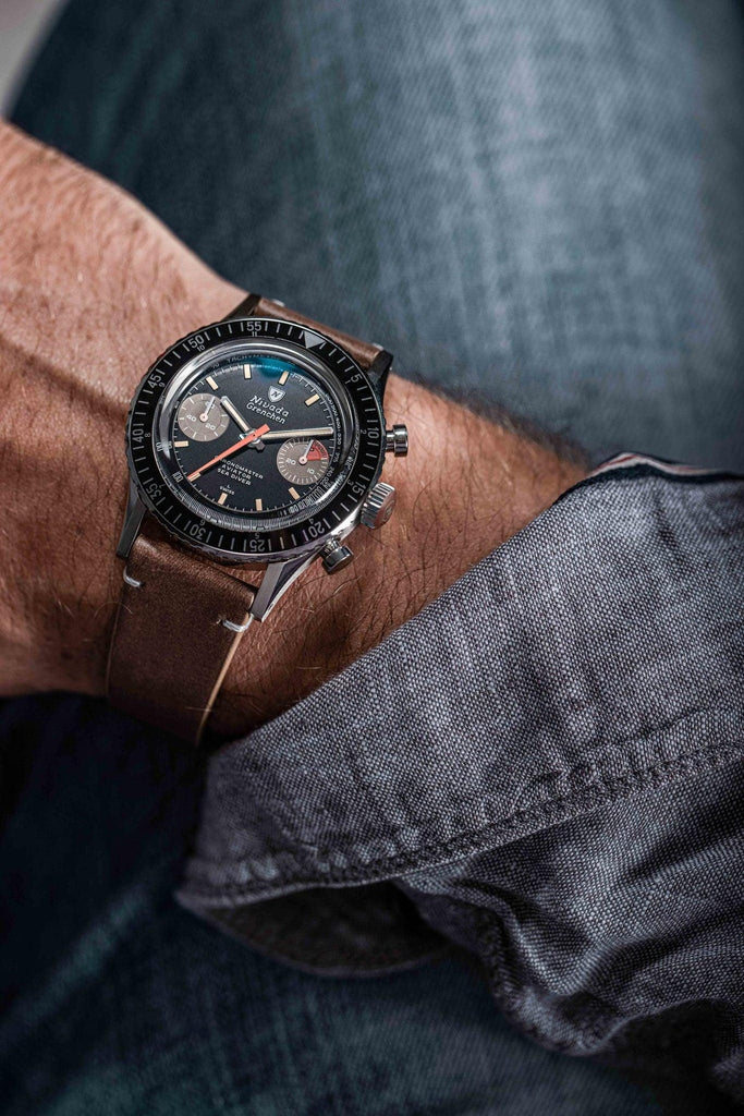 Nivada Grenchen Chronomaster White Orange Boy - Manual on Bracelet