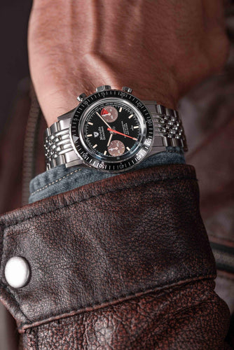 Nivada Grenchen Chronomaster White Orange Boy - Manual on Bracelet